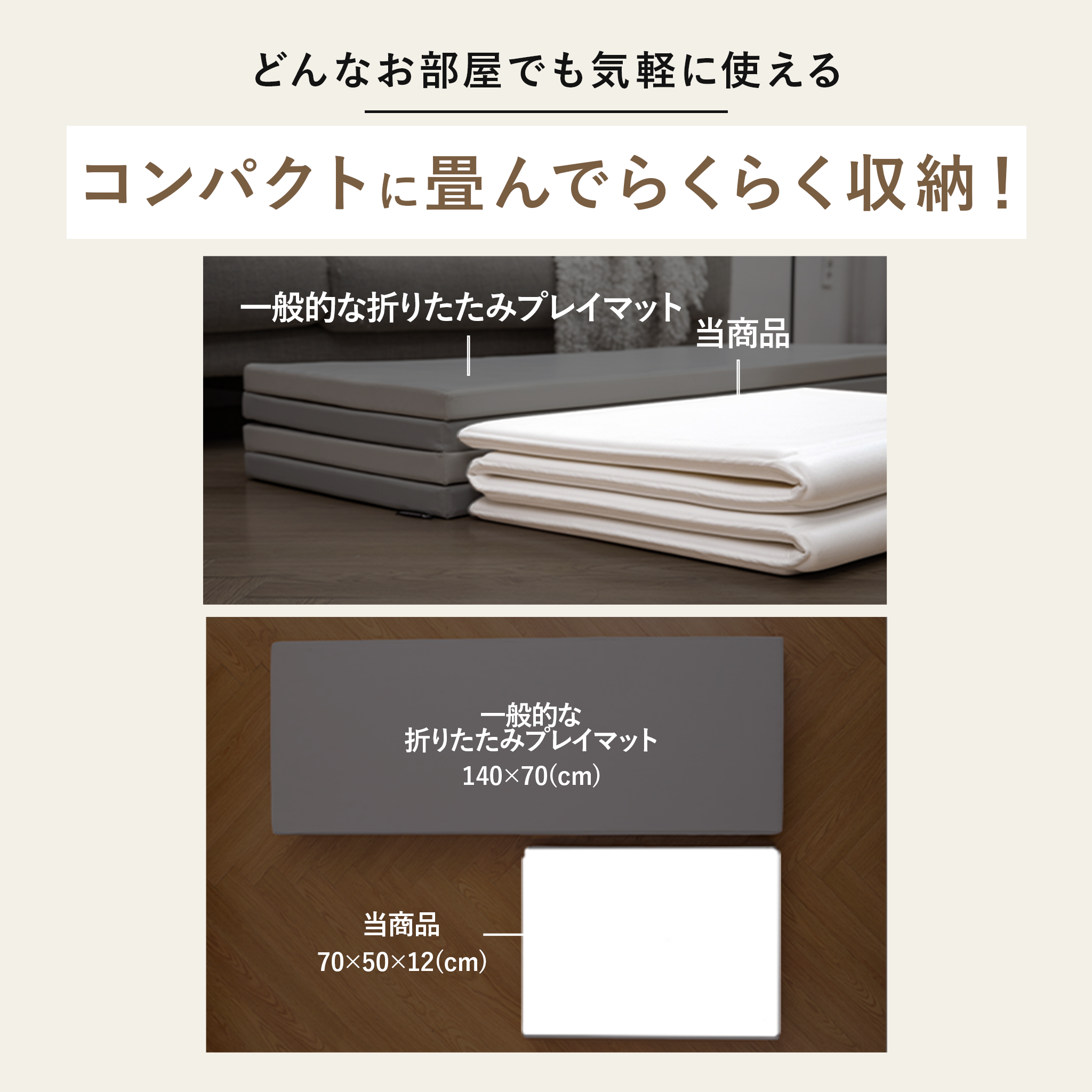 PARKLON 折りたためるやわらかクッションマット BONACOMO 200cm×140cm×1.5cm 【折りたたみサイズ 70cm×50cm×12cm】