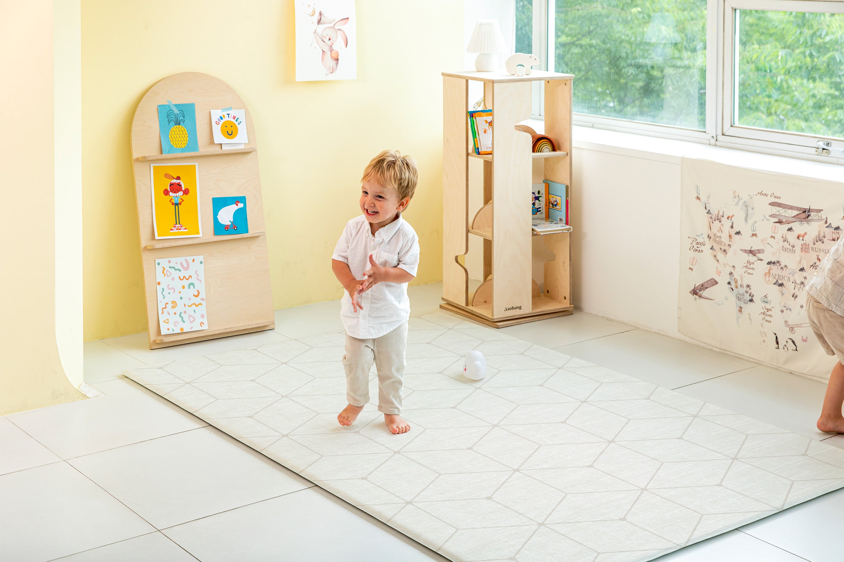 【デザインリニューアル売り切り特価】 PARKLON やわらかクッションマット アウトレット-Natural fabric beige-