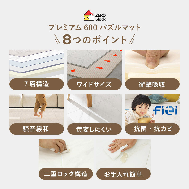 シームレスジョイントマットZERO BLOCK まるでタイルのような生活防水ジョイントマット