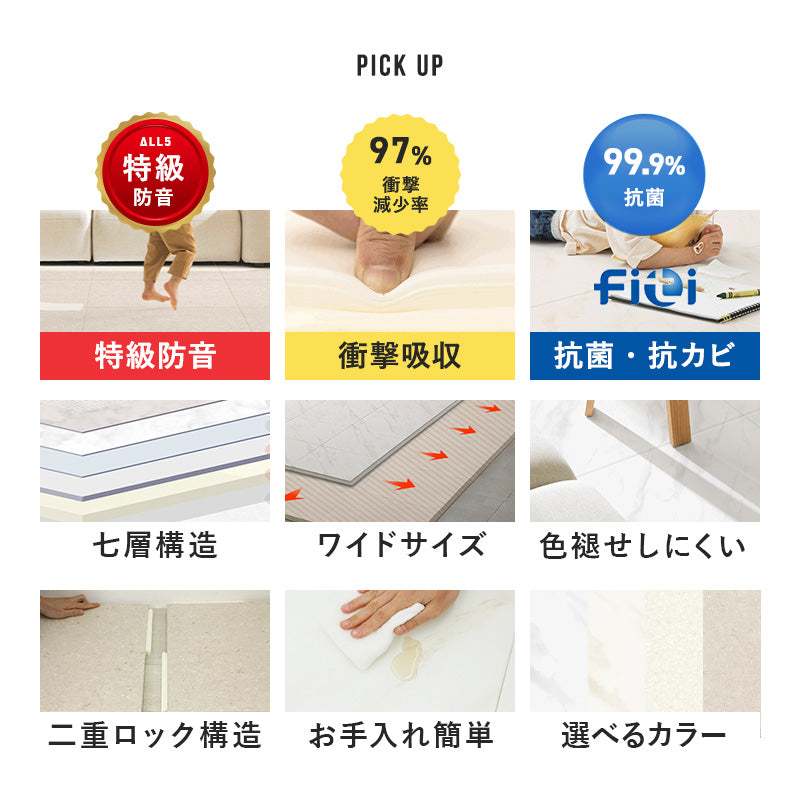 シームレスジョイントマットZERO BLOCK まるでタイルのような生活防水ジョイントマット