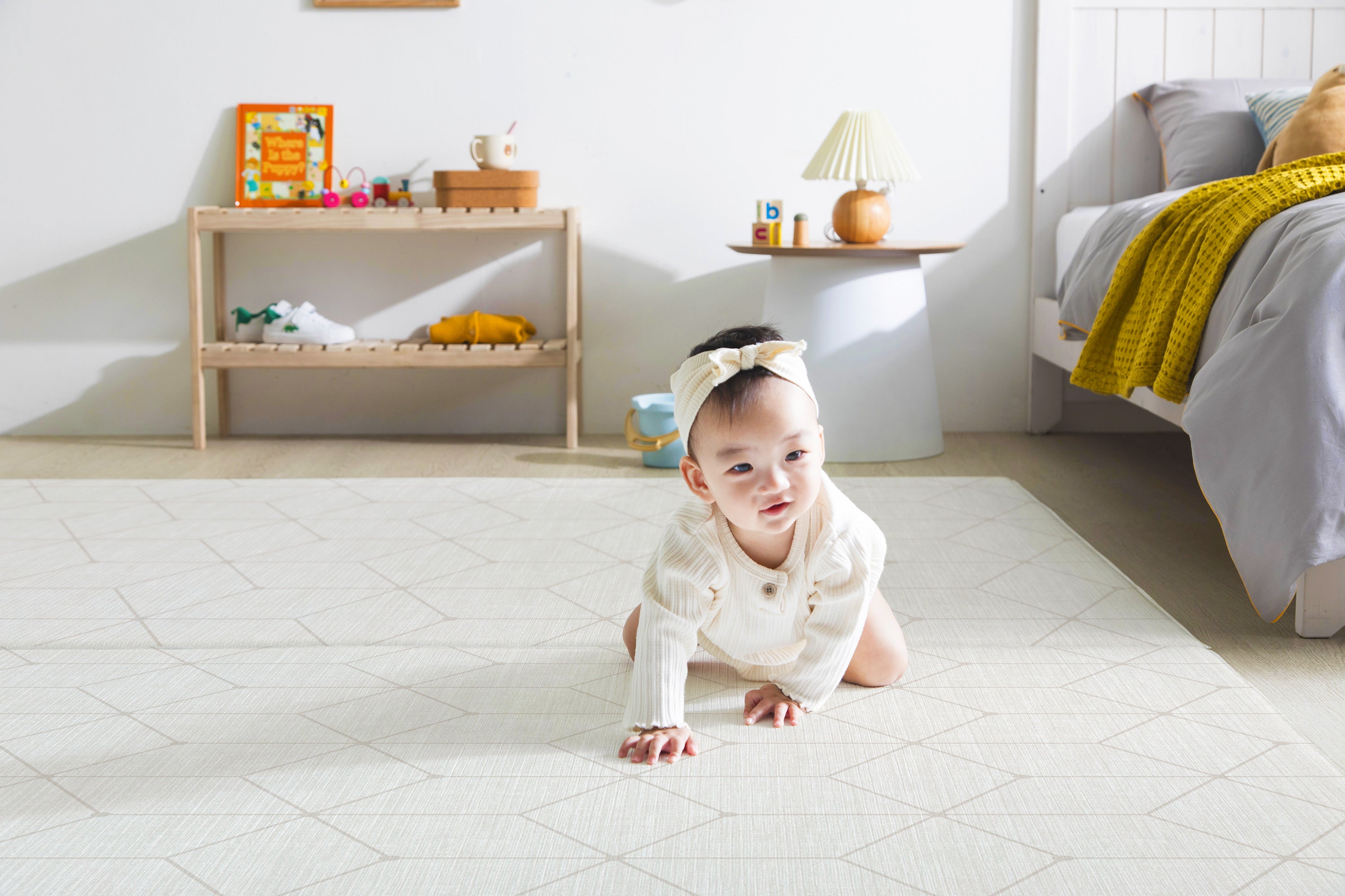 【デザインリニューアル売り切り特価】 PARKLON やわらかクッションマット アウトレット-Natural fabric beige-