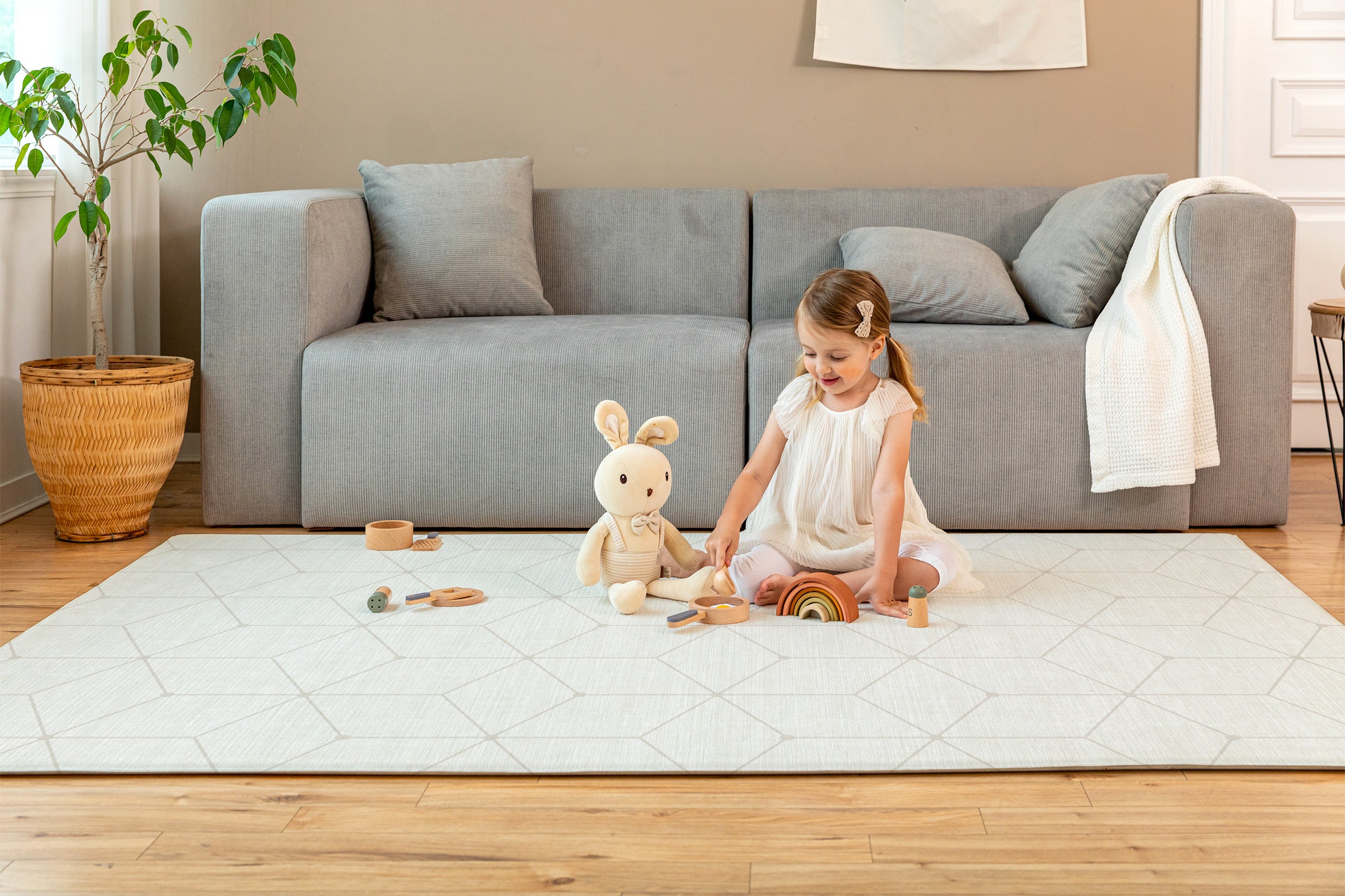 【デザインリニューアル売り切り特価】 PARKLON やわらかクッションマット アウトレット-Natural fabric beige-