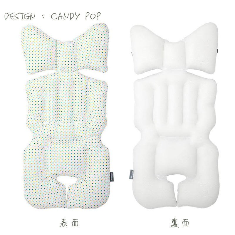 PARKLON 防ダニ ベビーカーシート リボン(クッション/ダニ忌避) 固定ベルト付(38×76cm)