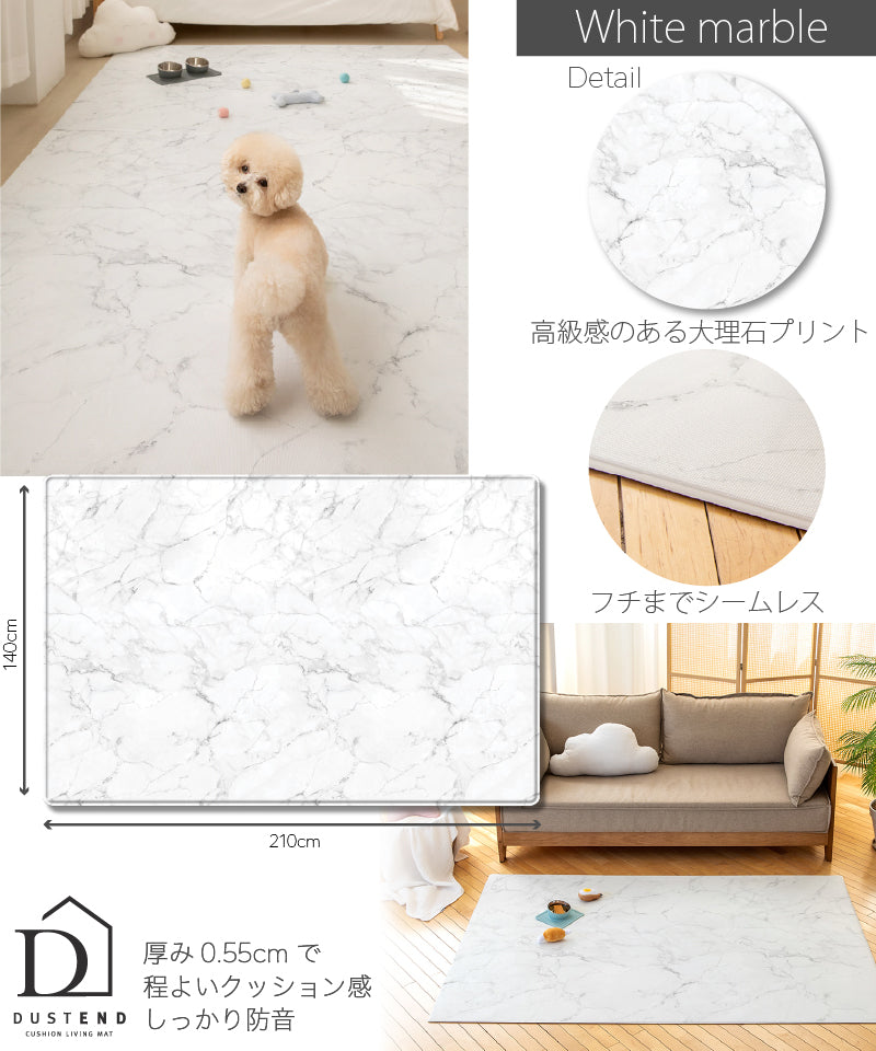 PARKLON 拭けるラグマット 210cm×140cm×0.55cm