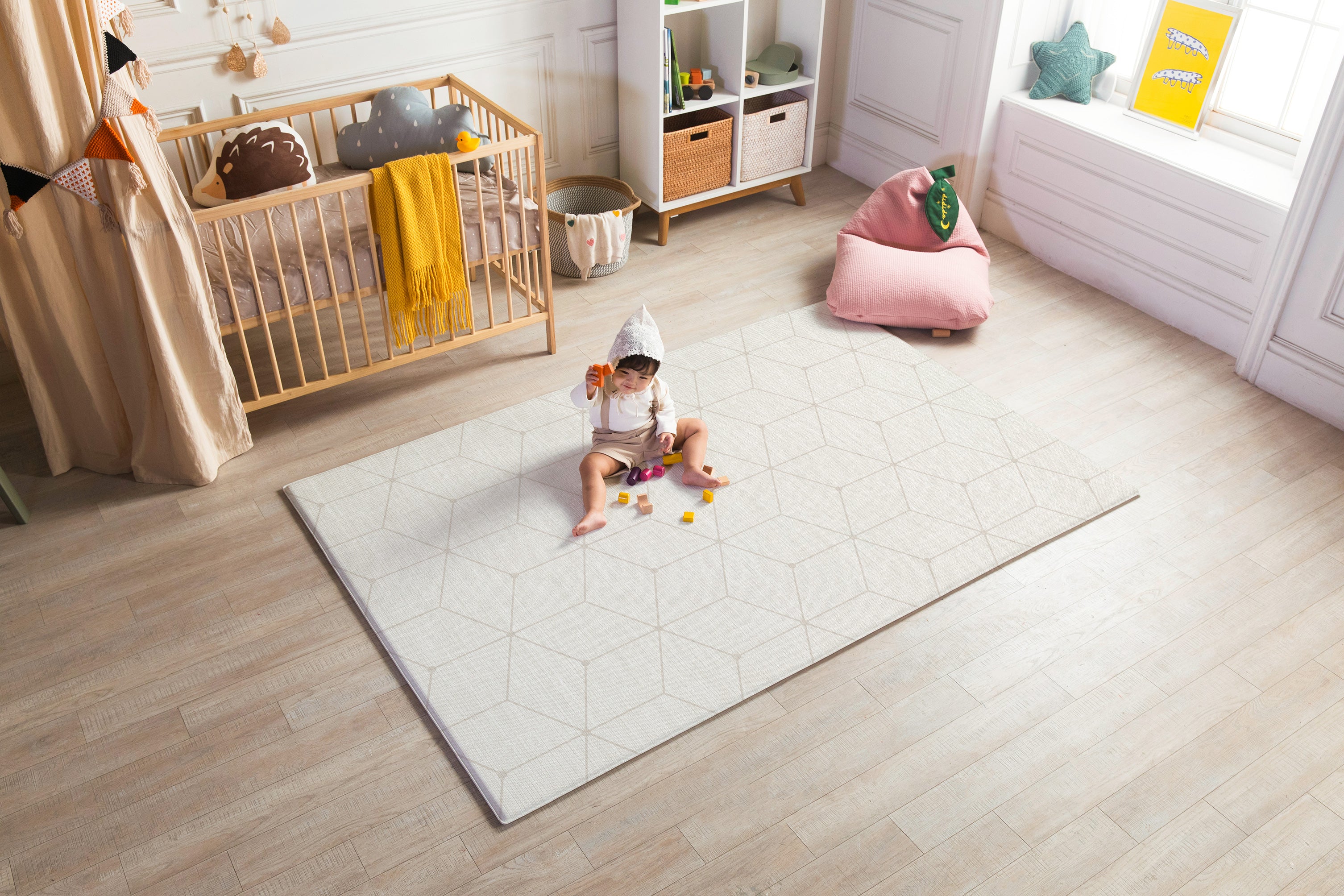 【デザインリニューアル売り切り特価】 PARKLON やわらかクッションマット アウトレット-Natural fabric beige-